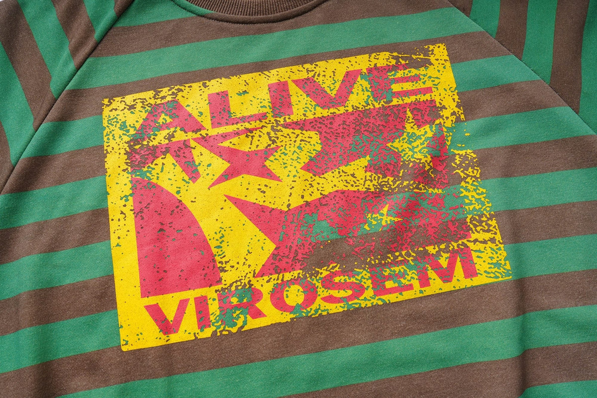 Madxmarx Alive Striped Graphic Sweatshirt