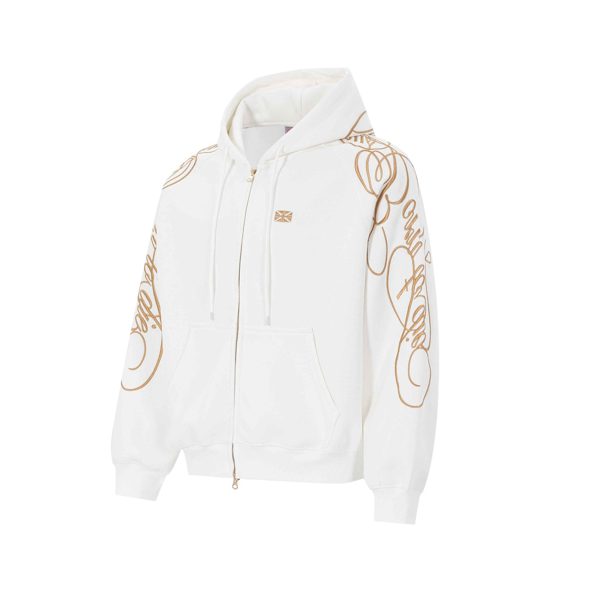 Madxmarx Striped Graphic Zip-Up Hoodie