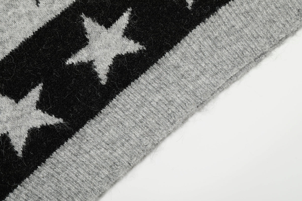 Madxmarx Star Stripe Knit Polo Sweater
