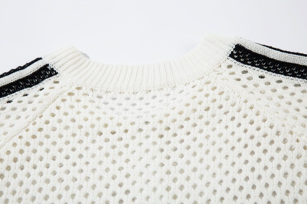 Madxmarx Striped Mesh Zip-Up Jacket