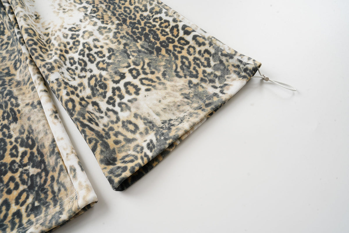 Madxmarx Leopard Print Wide-Leg Pants
