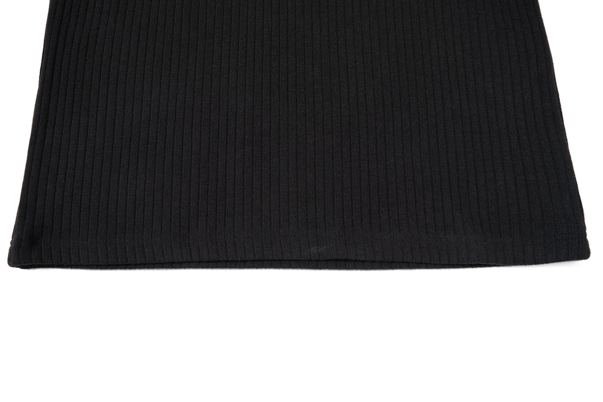Madxmarx Distressed Flag Ribbed Long Sleeve Tee