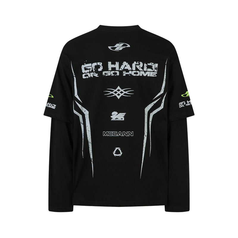 Madxmarx Layered Racing Graphic Long Sleeve Tee