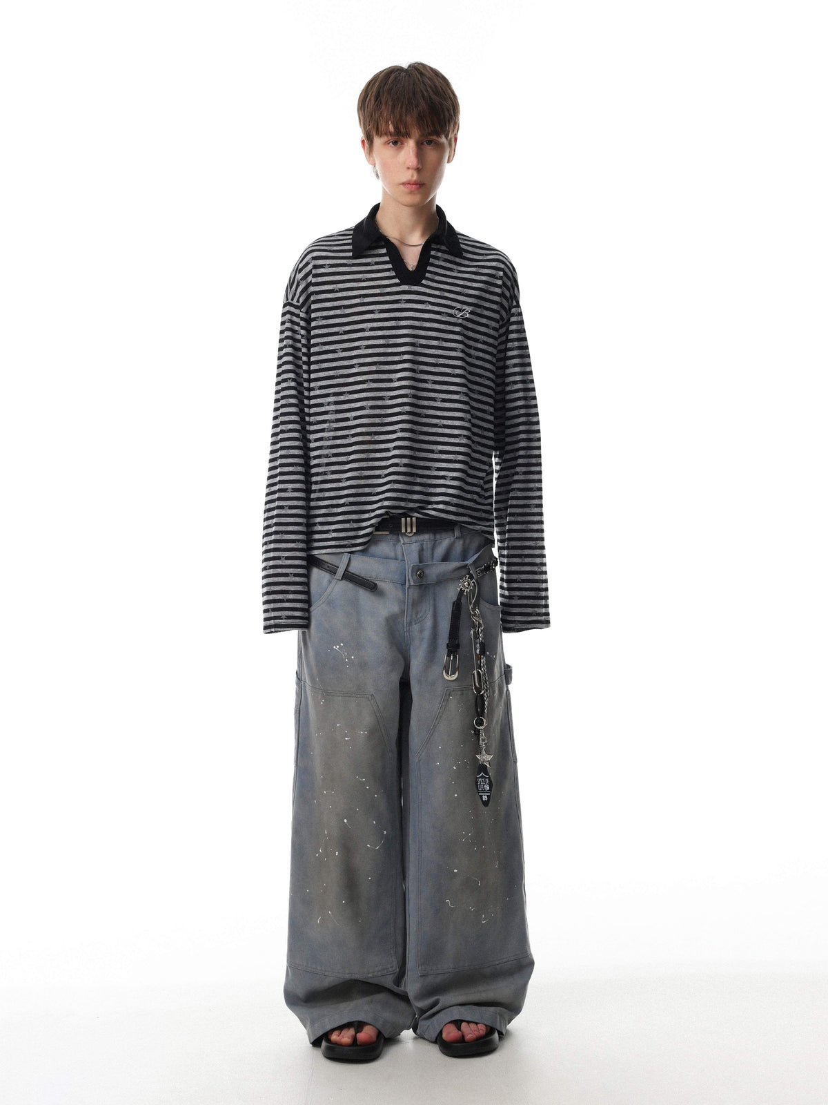 Madxmarx “Star Stripe Long Sleeve Polo”