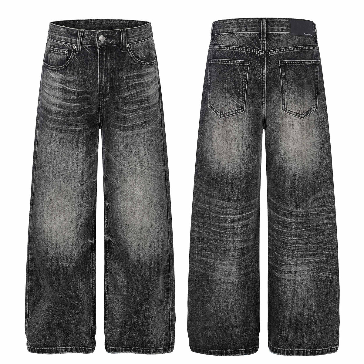 Madxmarx Vintage Washed Black Wide-Leg Jeans