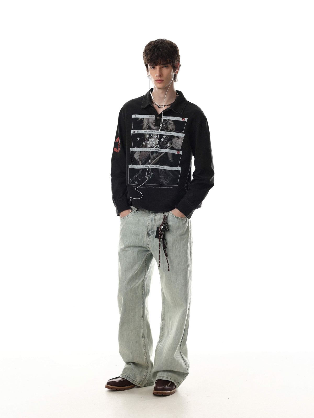 Madxmarx Vintage Graphic Polo Long Sleeve