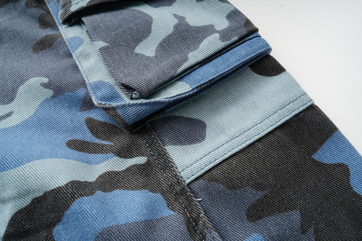 Madxmarx Blue Camo Cargo Pants