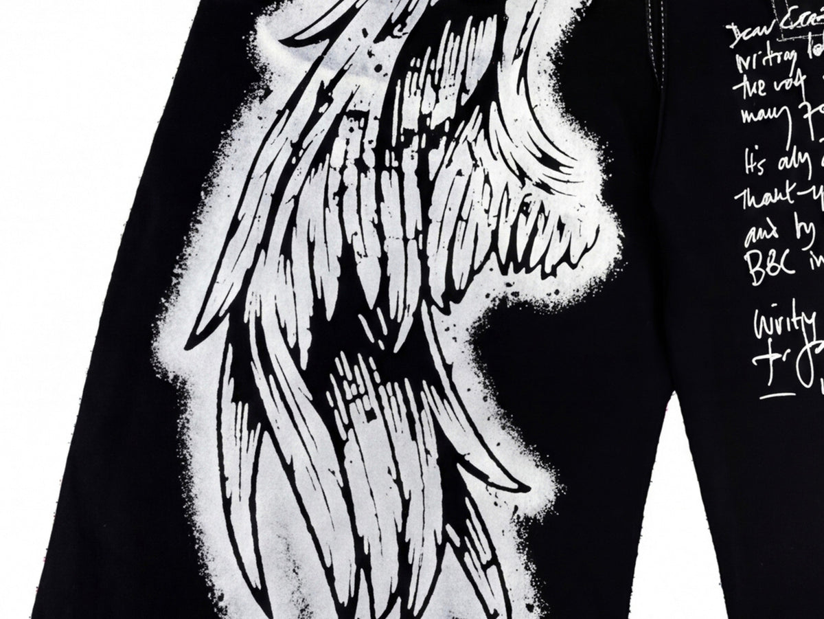 Madxmarx Angel Wing Graffiti Wide-Leg Jeans