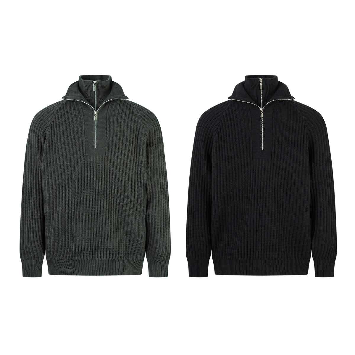 Madxmarx Minimalist Half-Zip Knit Sweater