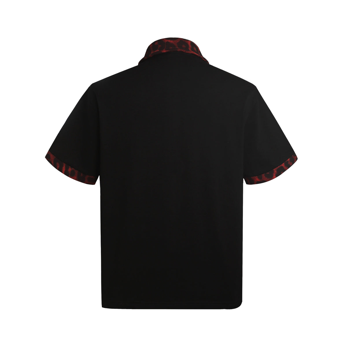 Madxmarx Leopard Collar Graphic Polo Shirt