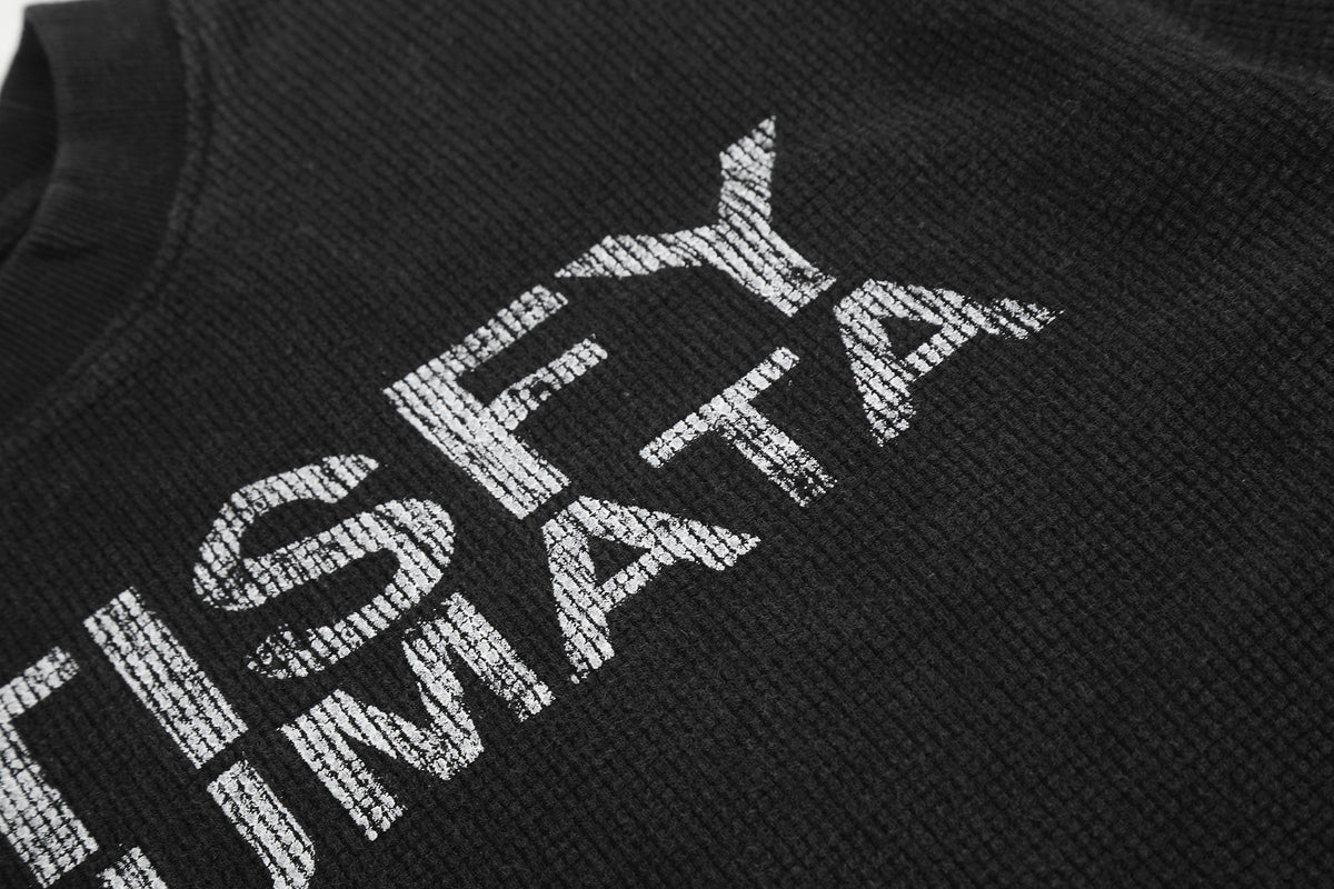 Madxmarx Waffle Knit Graphic Long Sleeve Tee