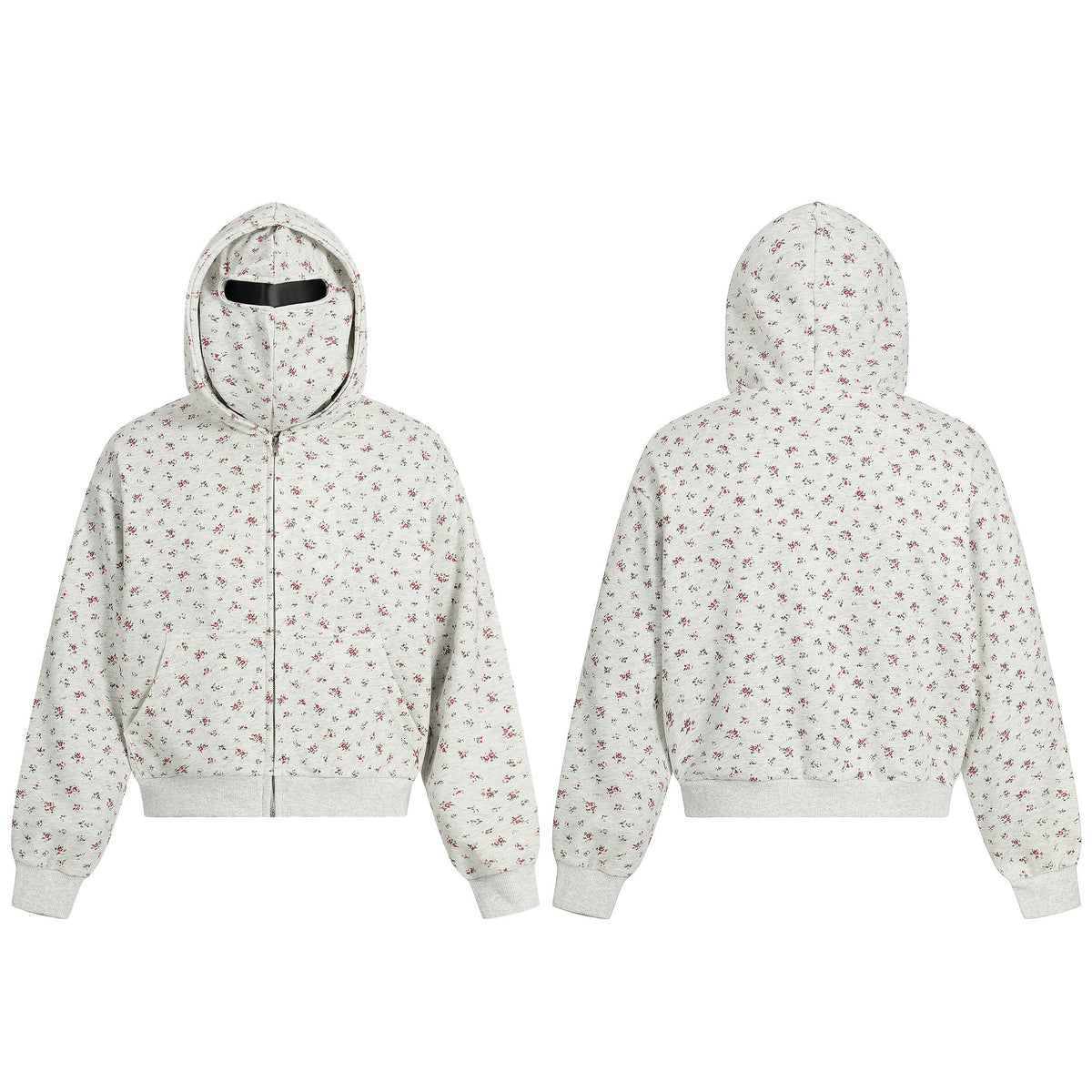 Madxmarx Floral Balaclava Zip Hoodie