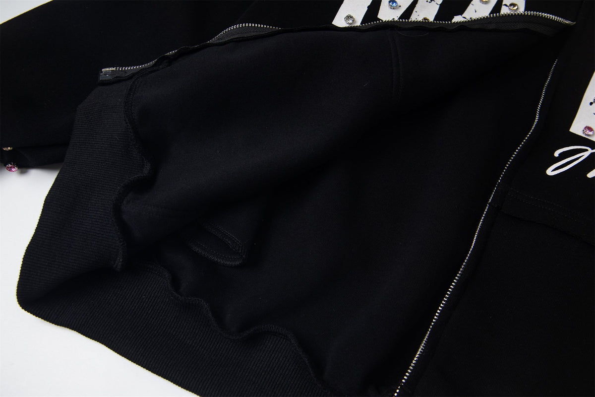 Madxmarx “MAKE” Studded Zip Hoodie