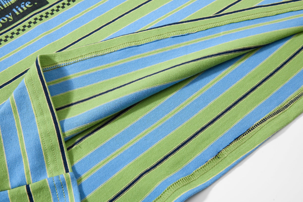 Madxmarx Striped Graphic Layered Polo