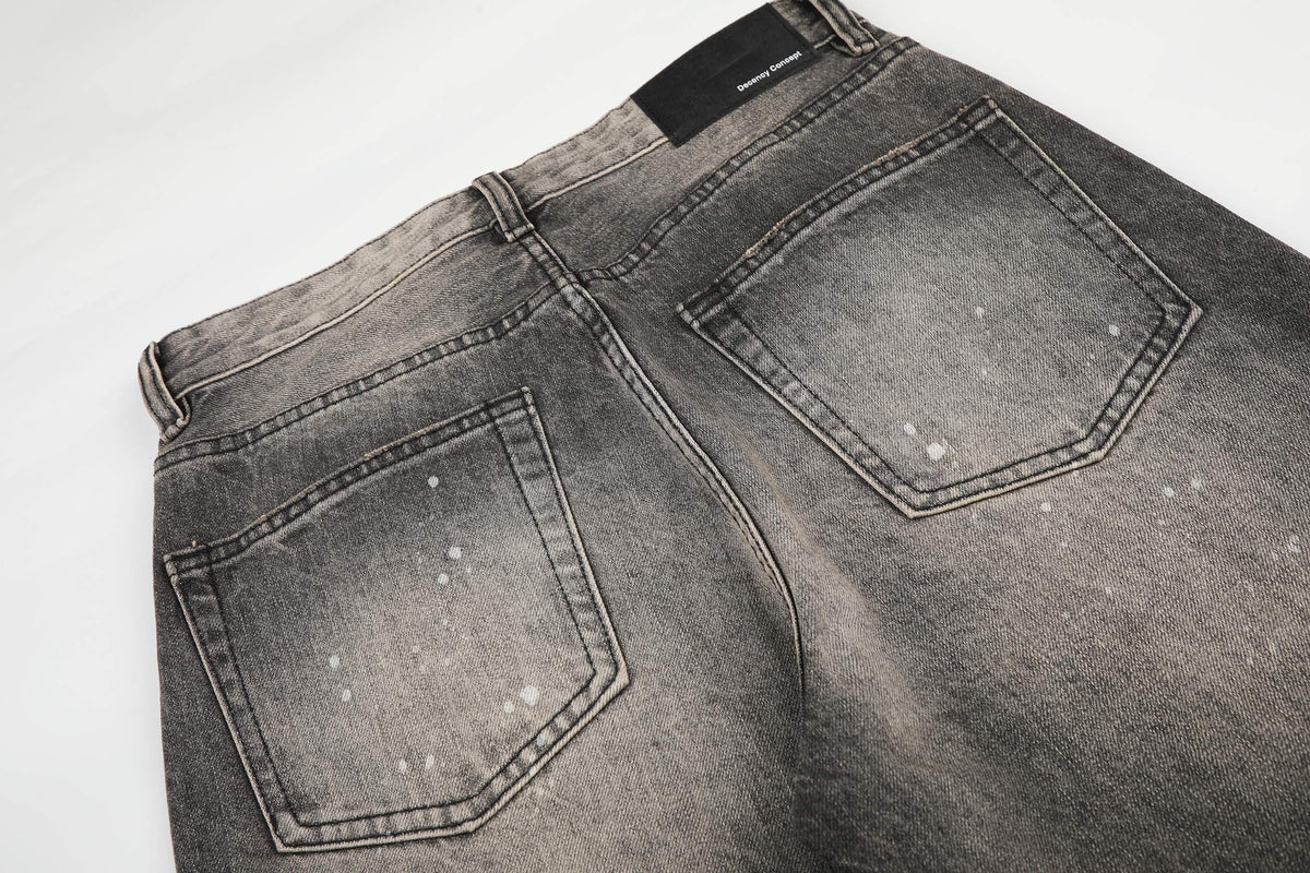 Madxmarx Rhinestone Washed Wide-Leg Jeans