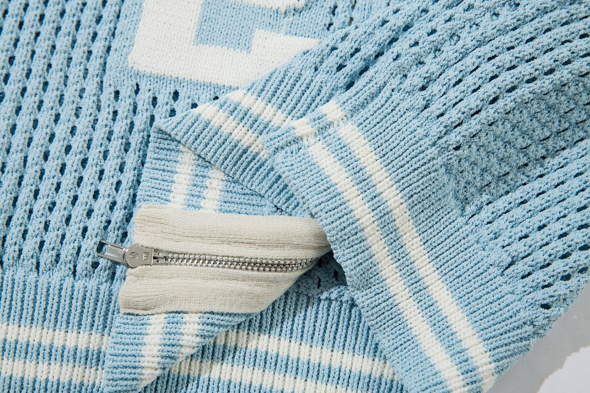 Madxmarx Mesh Varsity Knit Jacket