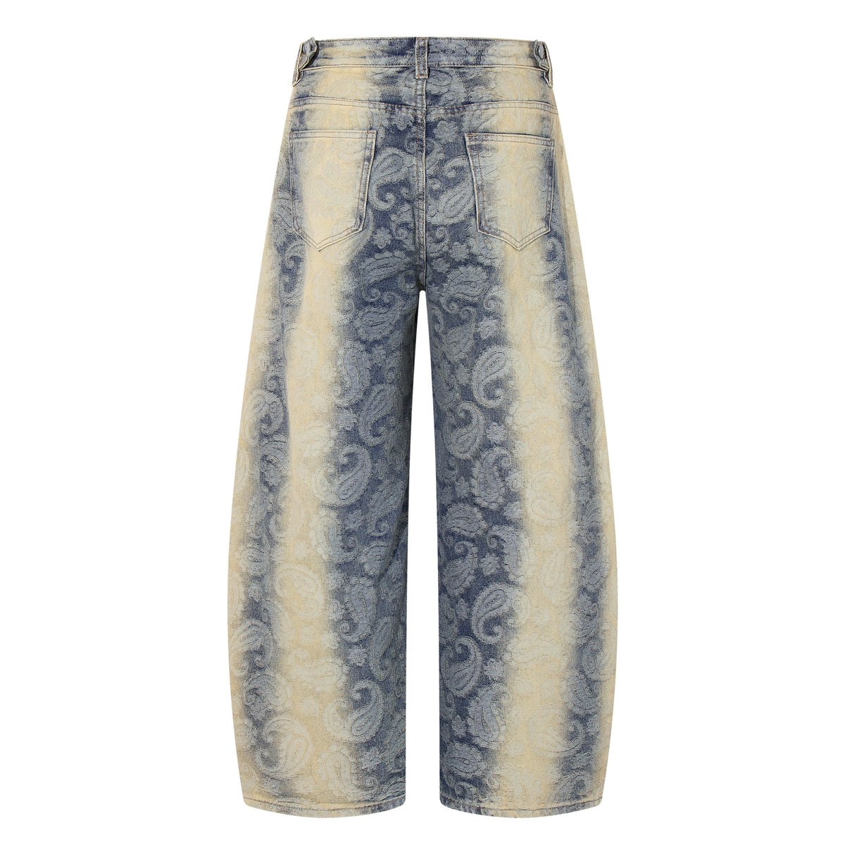 Madxmarx Paisley Spray-Fade Jeans mit weitem Bein