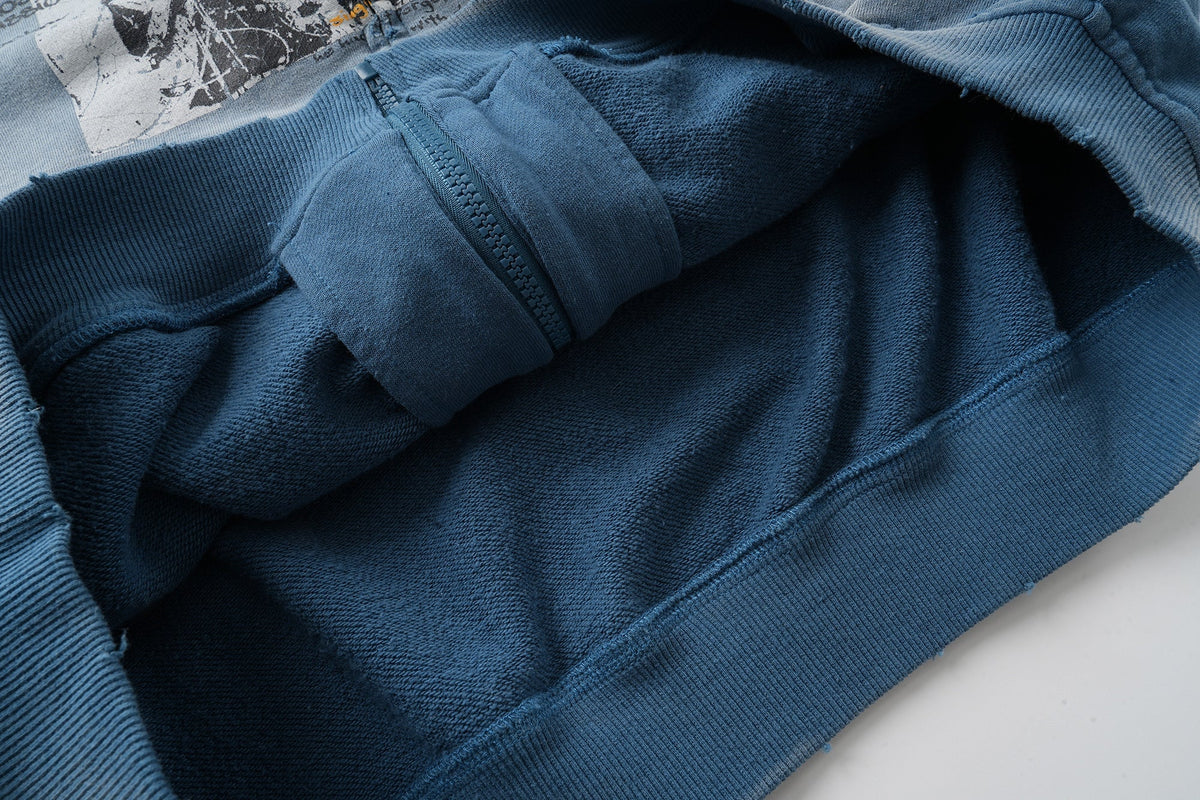 Madxmarx Vintage Graphic Zip-Up Hoodie