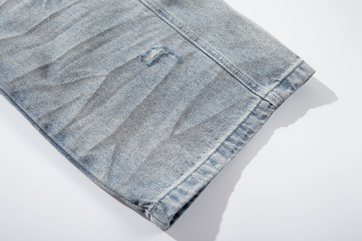 Madxmarx Heavy Whisker Destroyed Wide-Leg Jeans