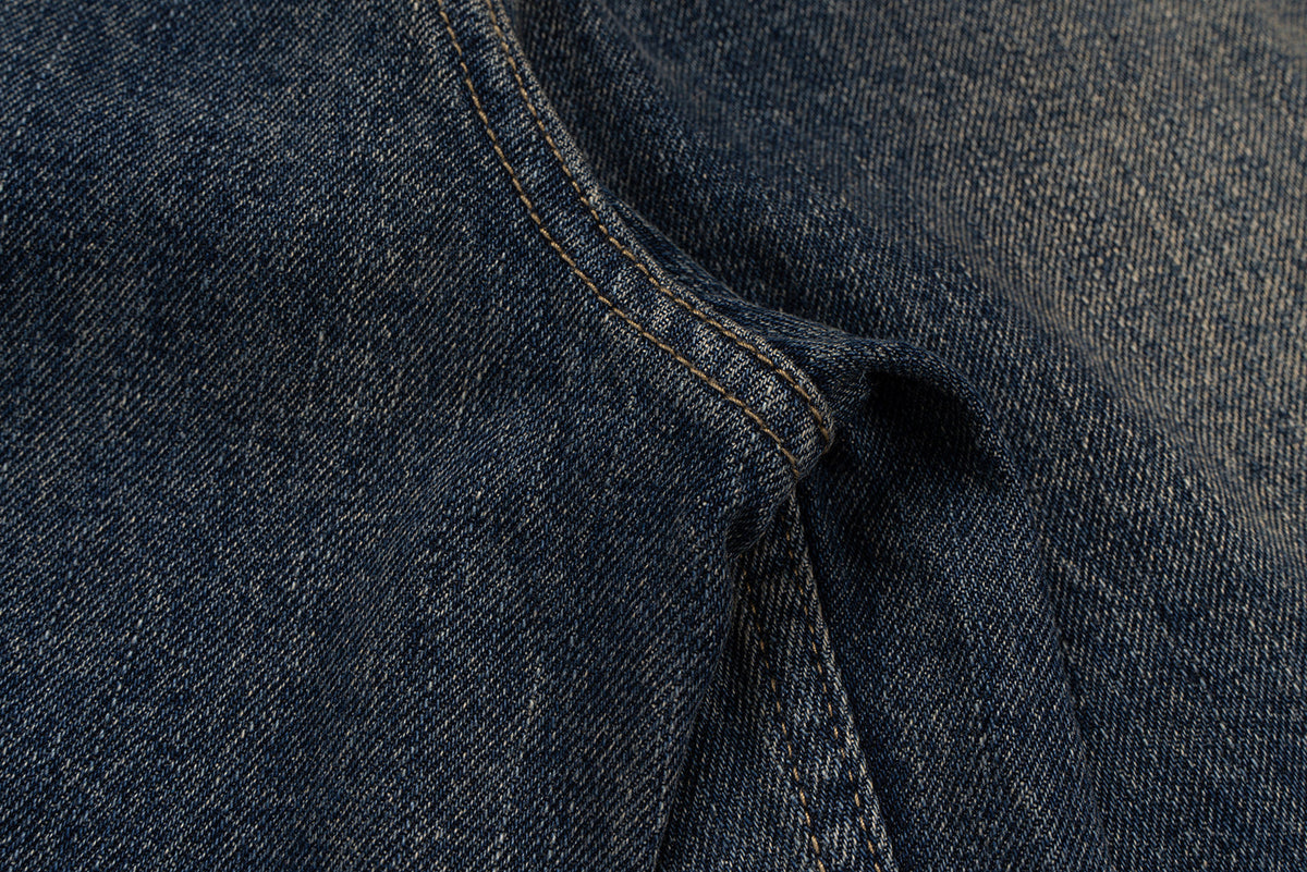 Madxmarx Distressed Leather Patch Denim Jeans
