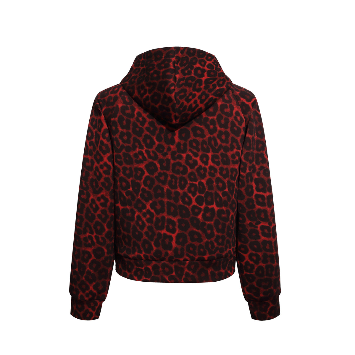 Madxmarx Leopard Stripe Crest Zip-Up Hoodie