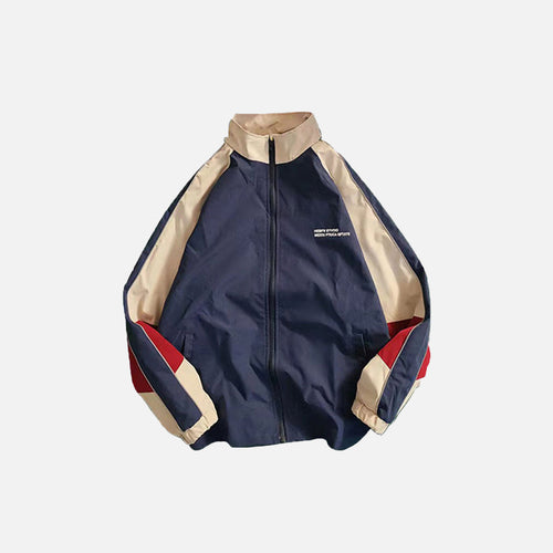 Jaqueta Fina de Patchwork Color Block - Azul / S