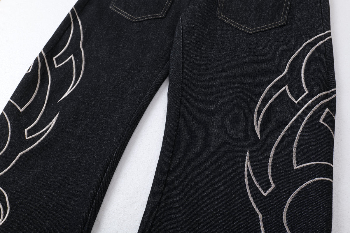 Madxmarx Tribal Embroidered Balloon Jeans