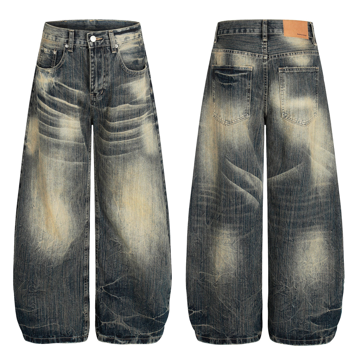 Pantalon en jean ample délavé vintage Madxmarx