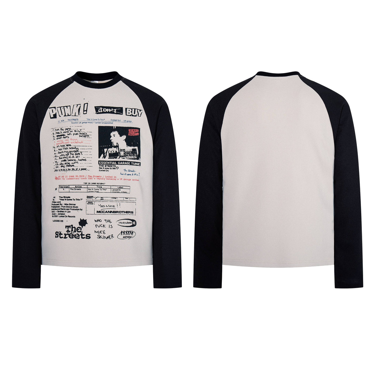 Madxmarx Punk Graphic Raglan Long Sleeve Tee