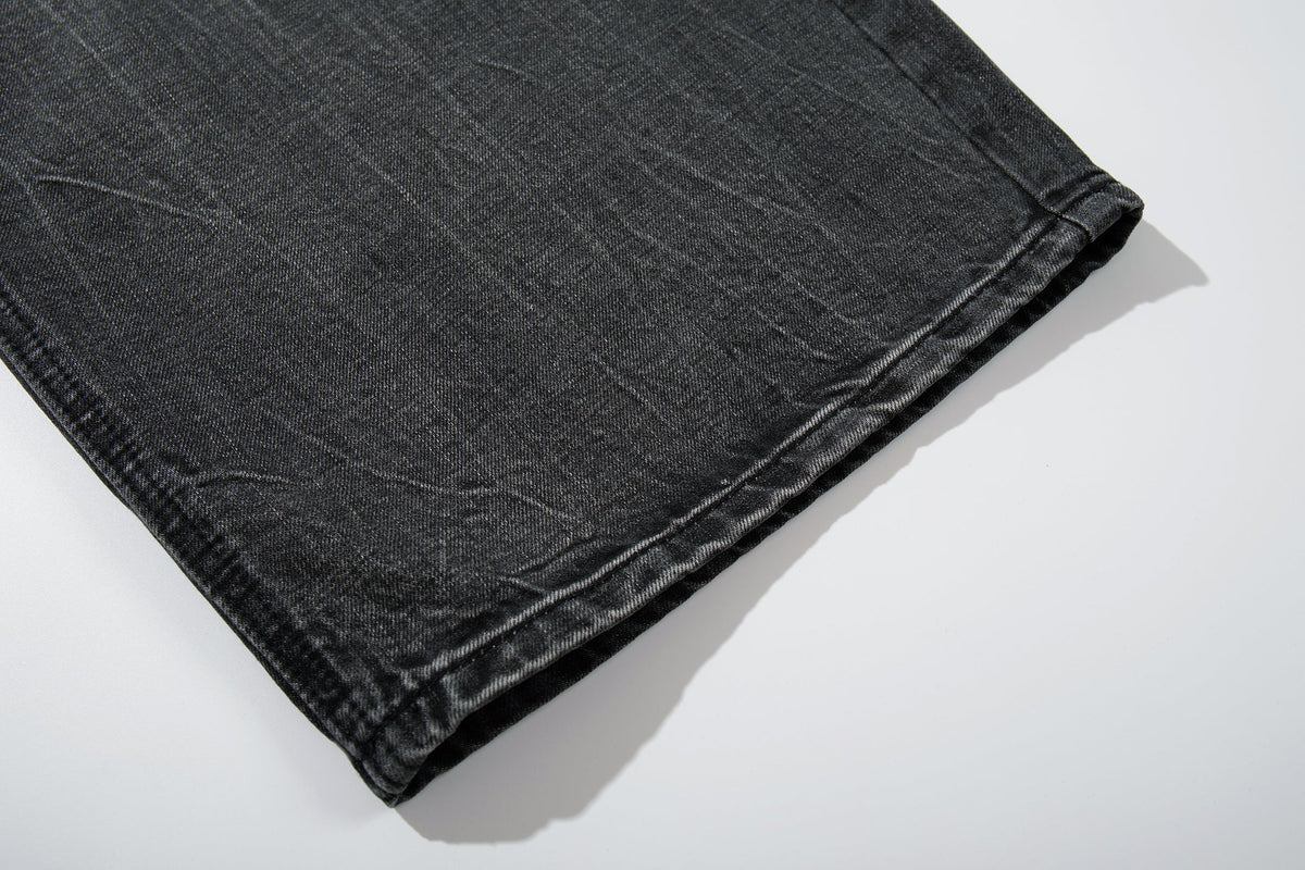 Madxmarx Cracked-Wash Wide-Leg Denim