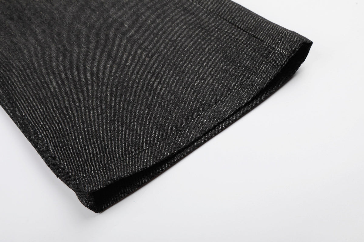 Madxmarx „Black Raw Button Denim Jeans“