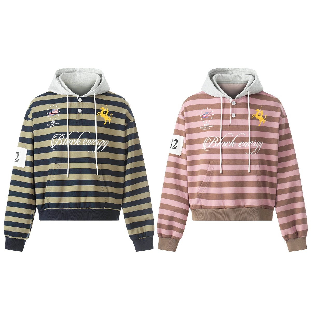 Madxmarx Striped Rugby Hoodie