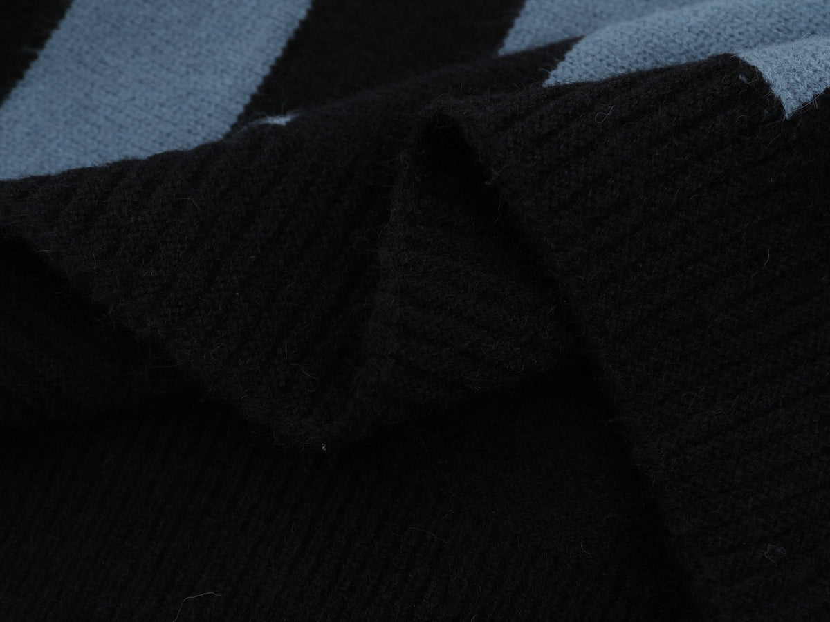 Madxmarx Striped Crest Knit Sweater