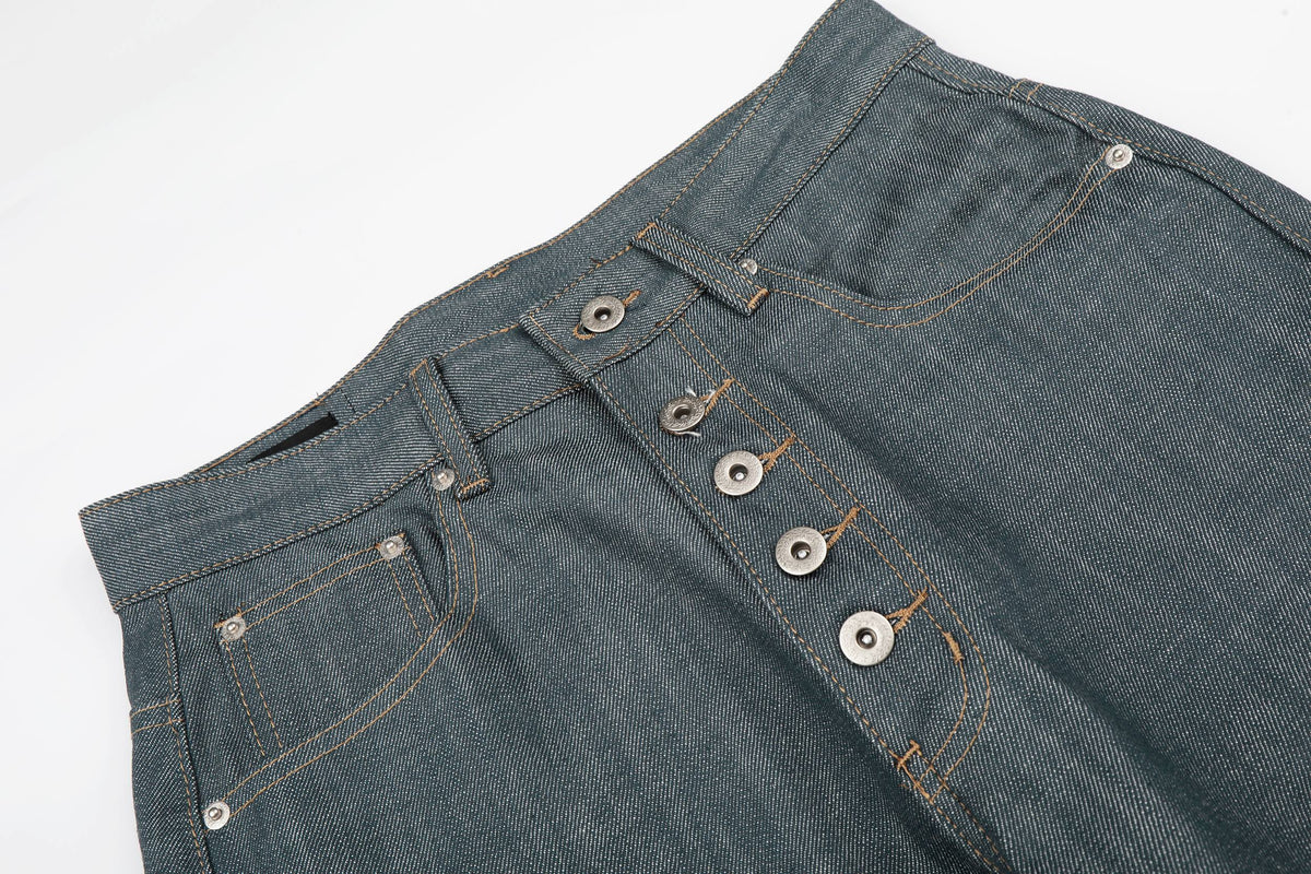Madxmarx „Washed Grey Button Denim Jeans“