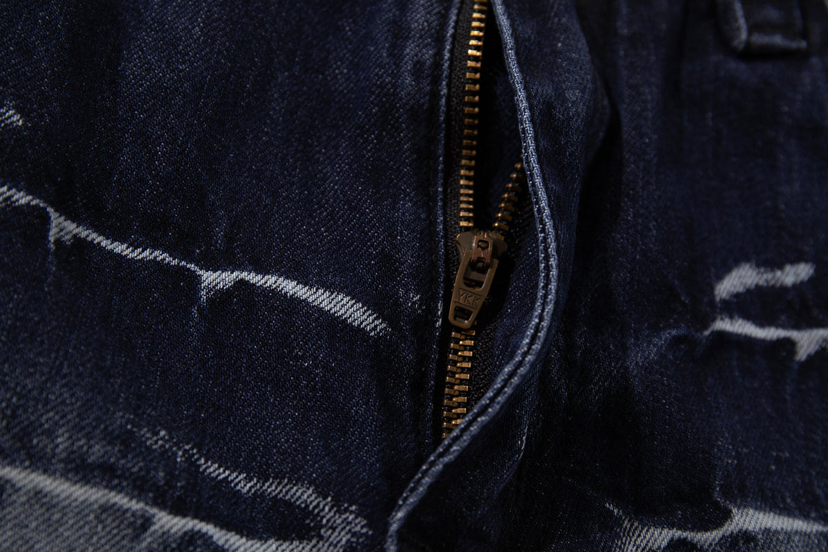 Madxmarx Cracked-Wash Wide-Leg Denim