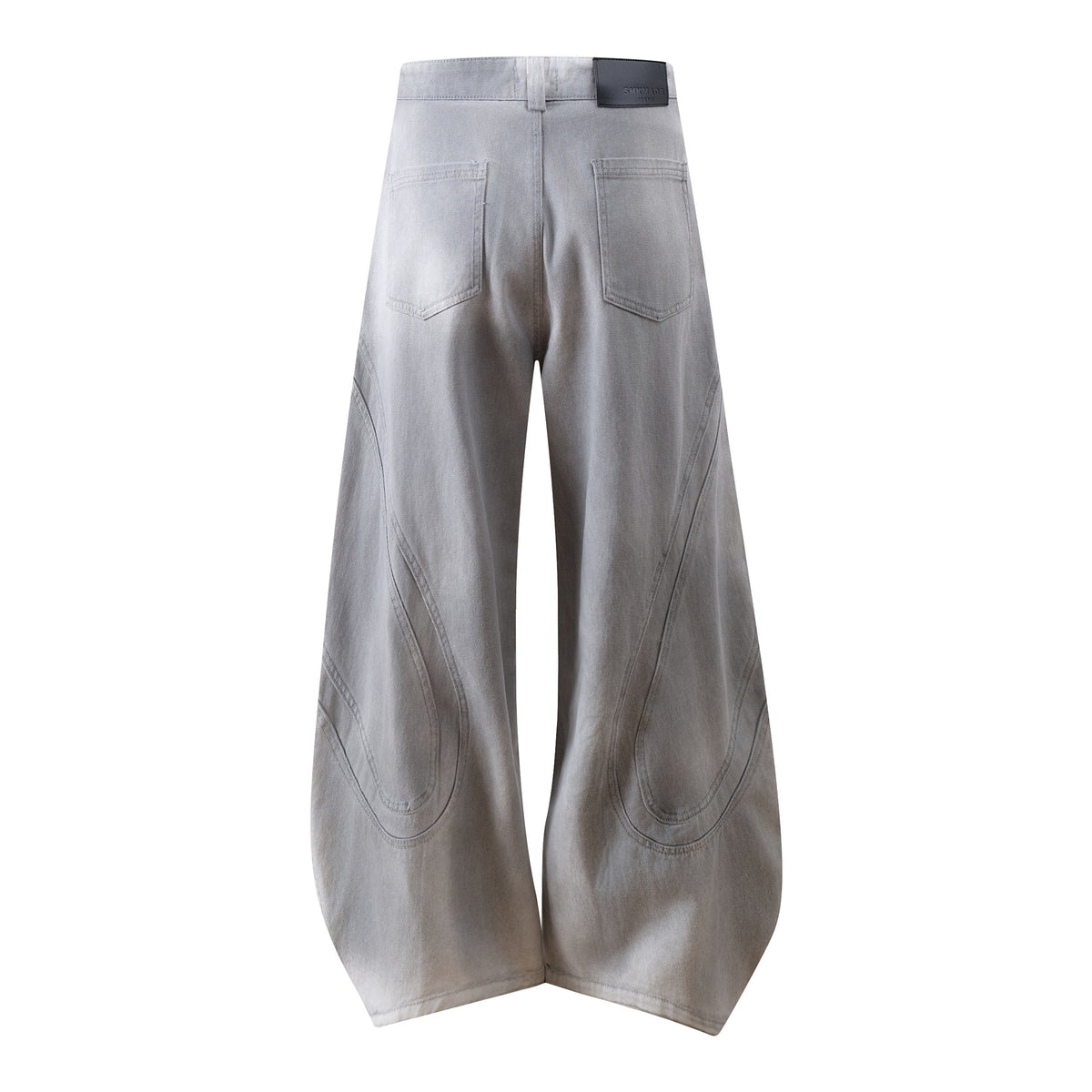 Madxmarx Washed Curved-Panel Balloon Wide-Leg Jeans