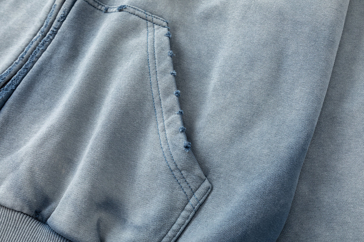 Madxmarx Vintage Patch Zip-Up Hoodie