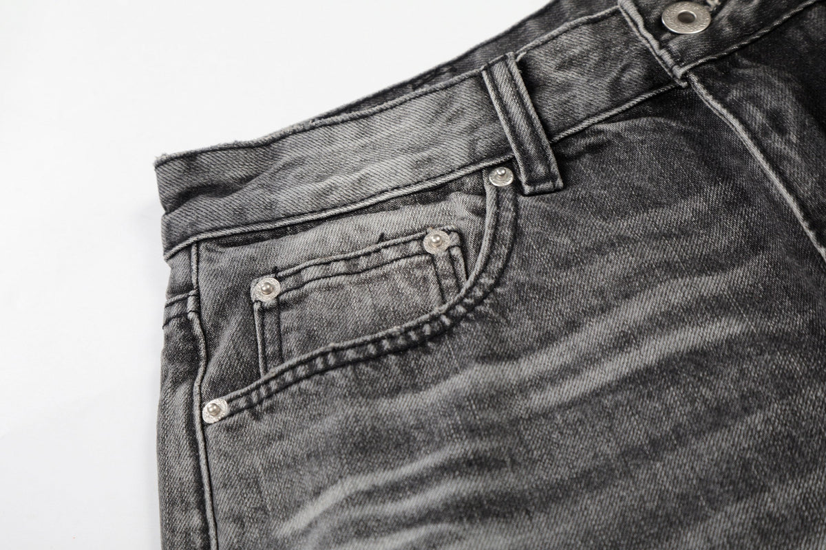 Madxmarx Faded Black Wide-Leg Jeans