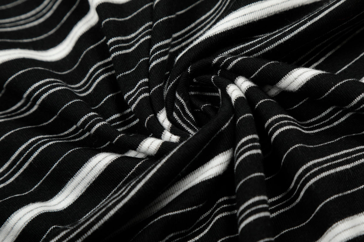 Madxmarx Striped Henley Long Sleeve Tee
