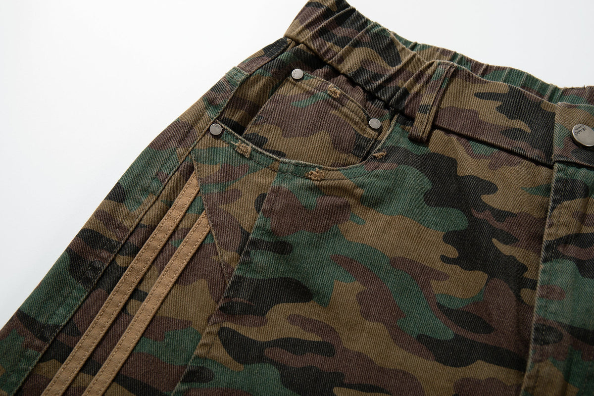 Madxmarx Camo-Stripe-Hose mit weitem Bein