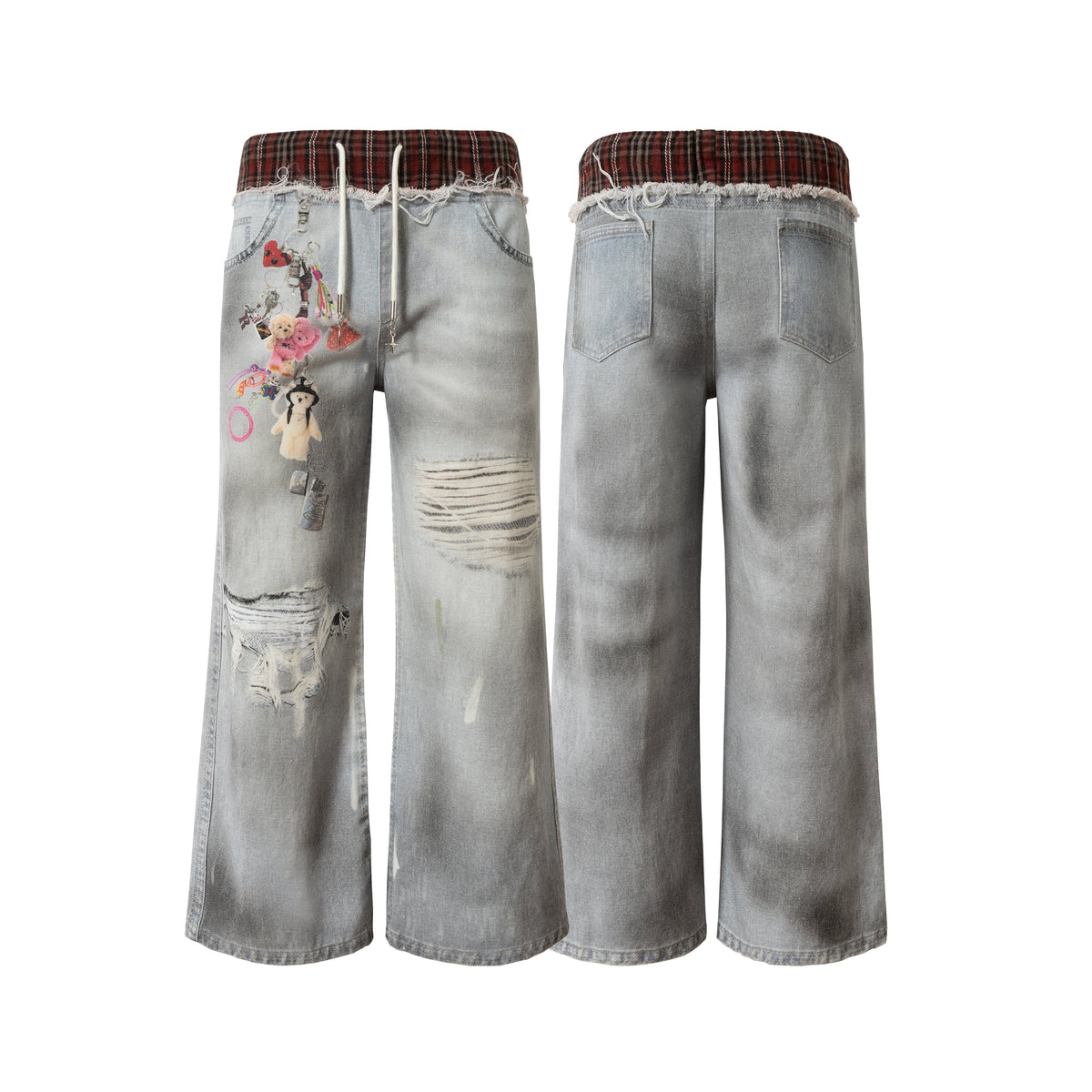 Madxmarx Plüsch-Anhänger aus Used-Look-Denim
