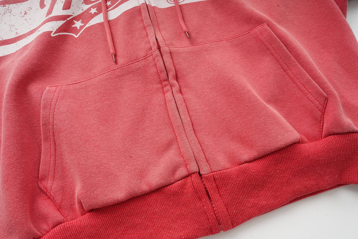Madxmarx Varsity Graphic Zip-Up Hoodie