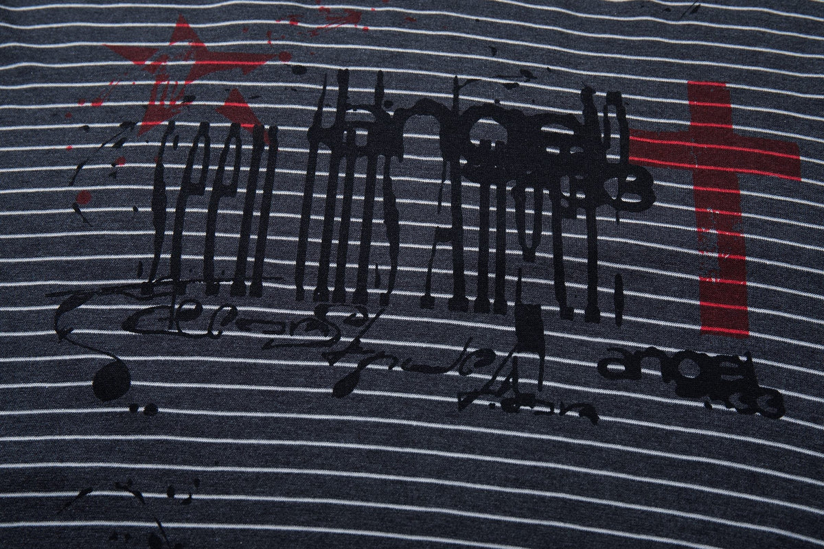 Madxmarx Striped Graphic Long Sleeve Tee