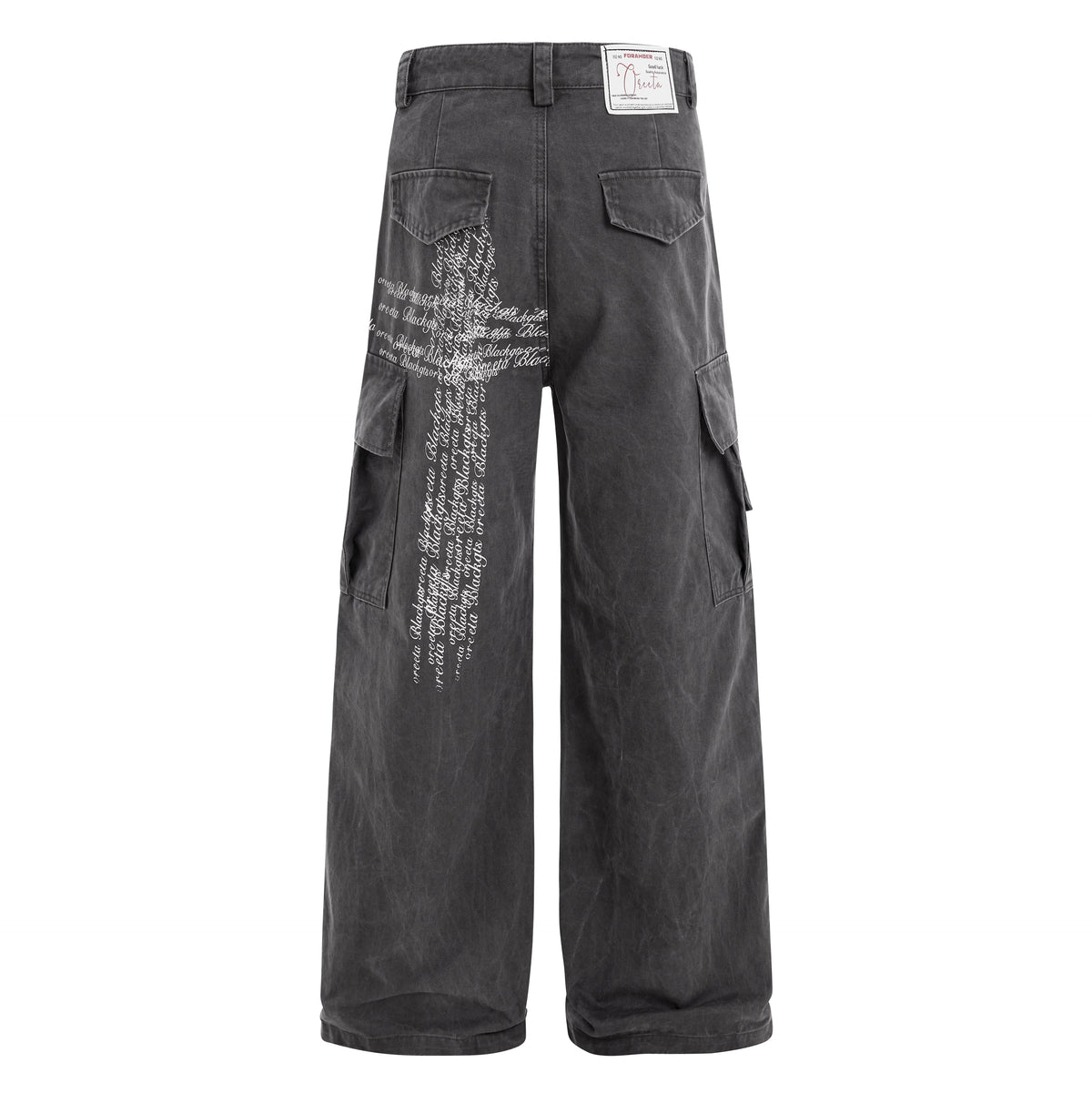 Madxmarx Cross Lettering Cargo Pants