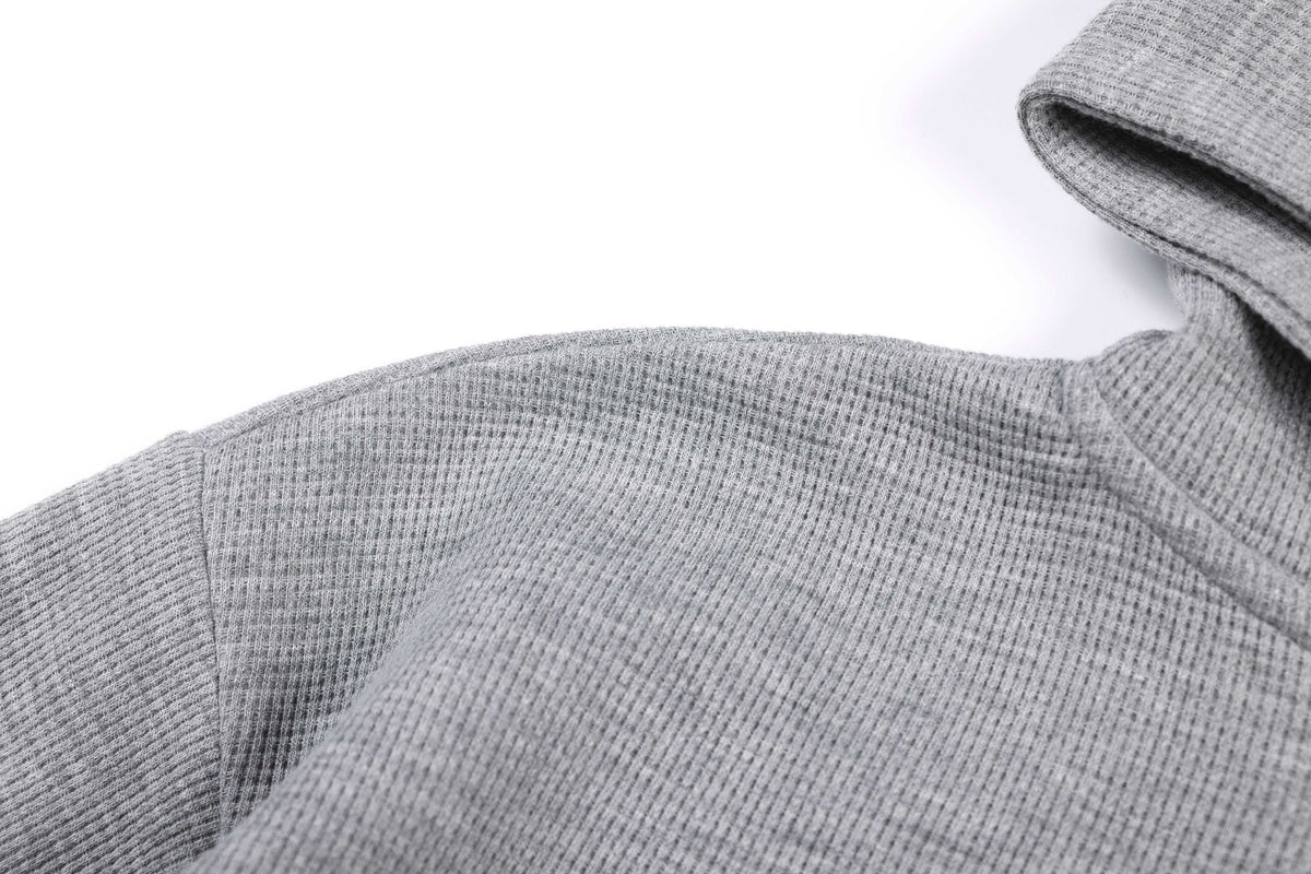 Madxmarx Waffle Knit Zip-Up Hoodie