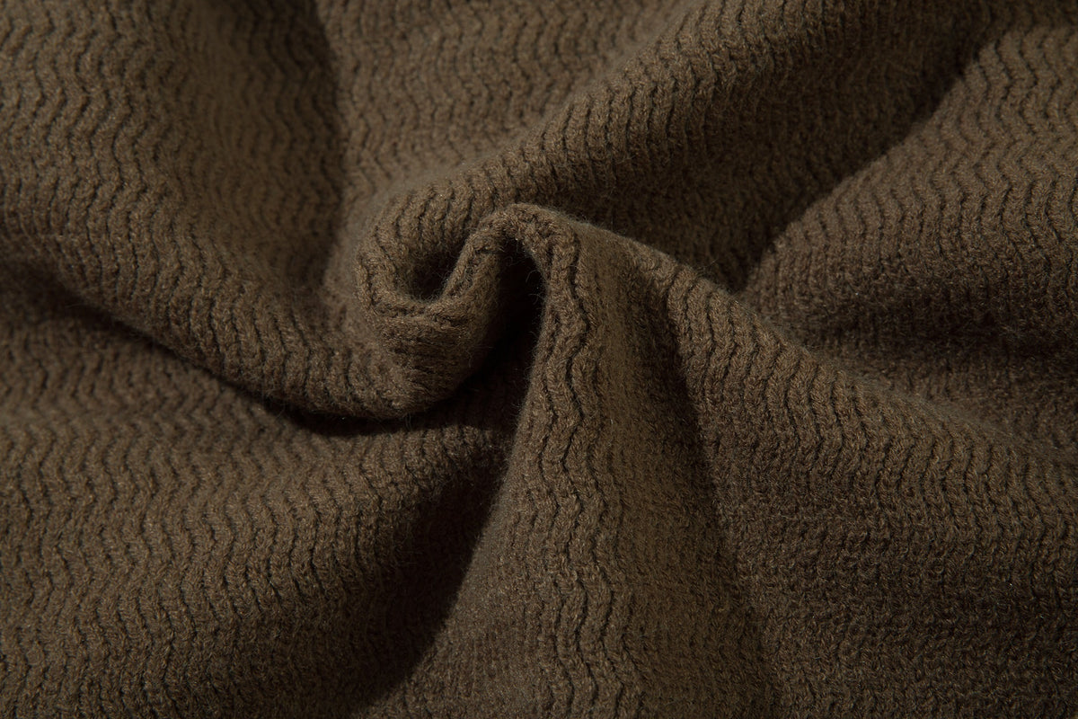 Madxmarx Textured Knit Zip-Up Hoodie
