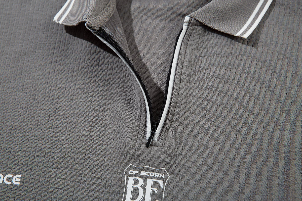 Madxmarx Varsity Langarm-Poloshirt aus Mesh