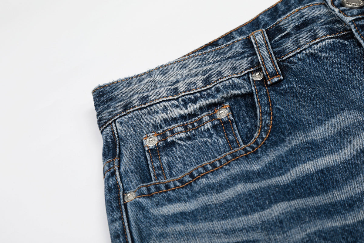 Madxmarx “Jeans de mezclilla con efecto desteñido vintage”