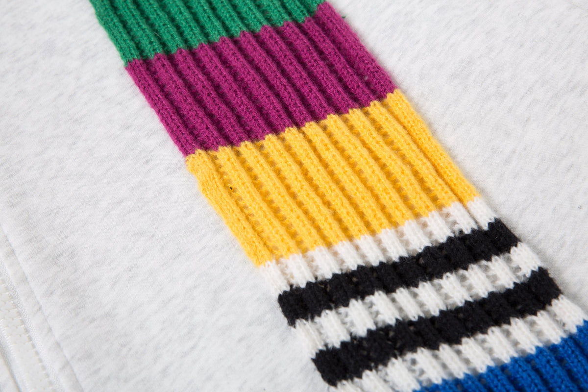 Madxmarx Color-Block Scarf Hooded Zip Jacket