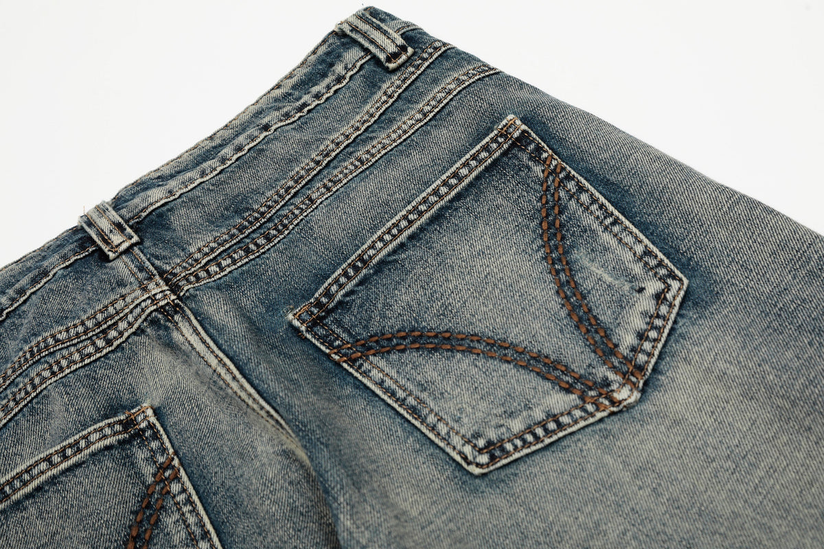 Madxmarx Retro Creased Denim Jeans